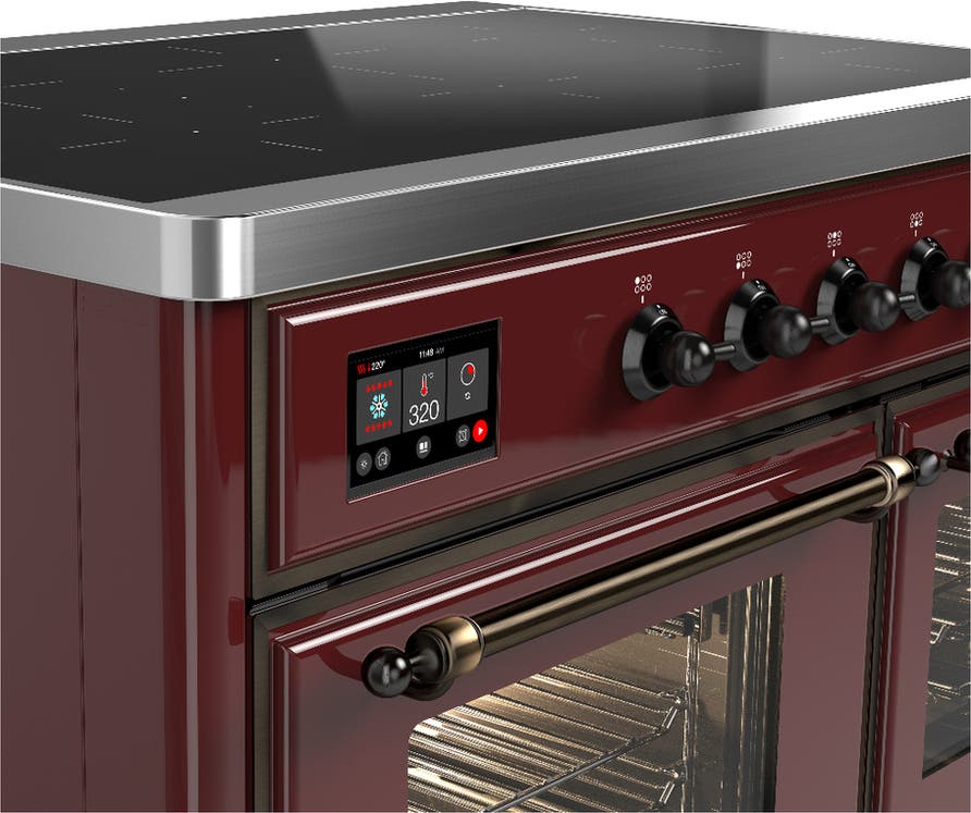Ilve UMDIB40NR3BUB Burgundy With Burnished Trim
