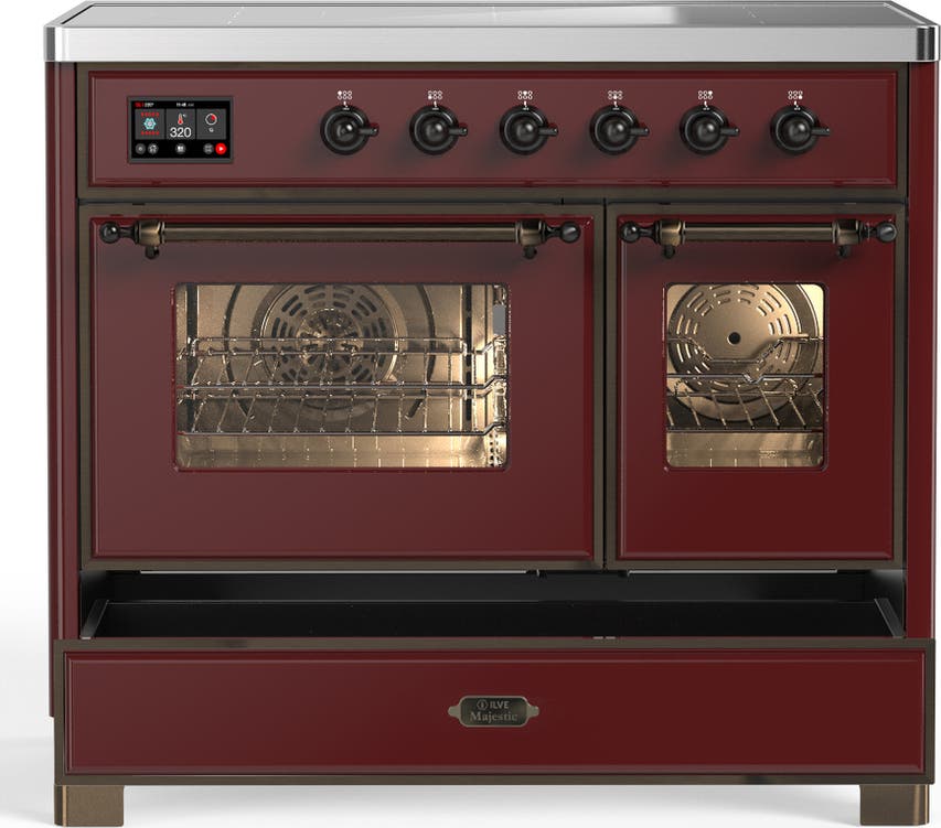 Ilve UMDIB40NR3BUB Burgundy With Burnished Trim