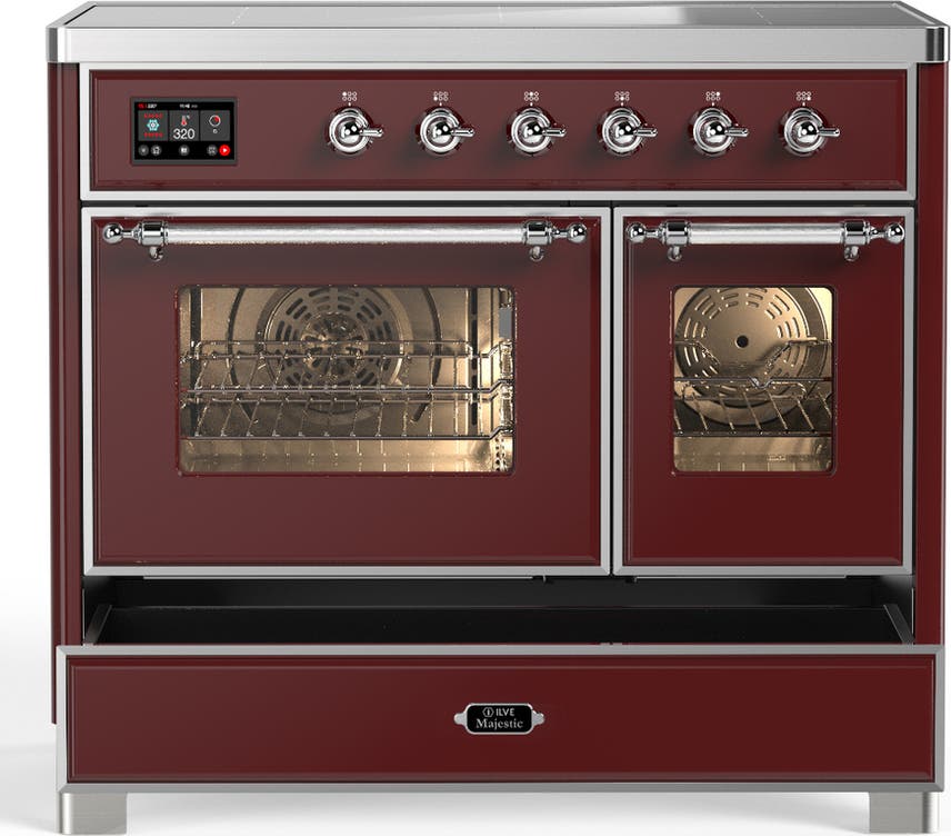 Ilve UMDIB40NR3BUC Burgundy With Chrome Trim