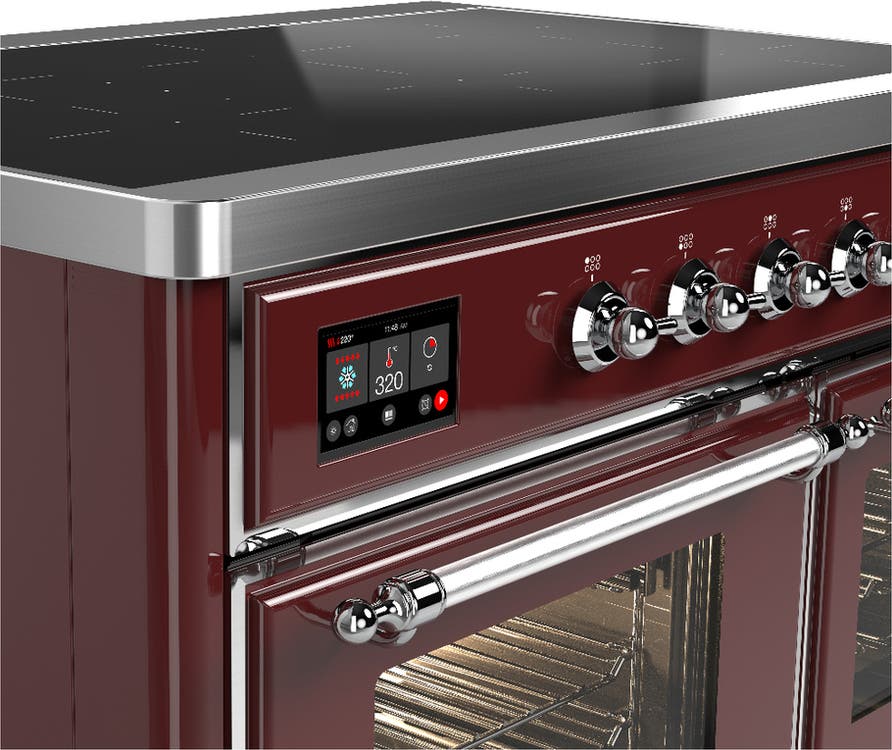 Ilve UMDIB40NR3BUC Burgundy With Chrome Trim
