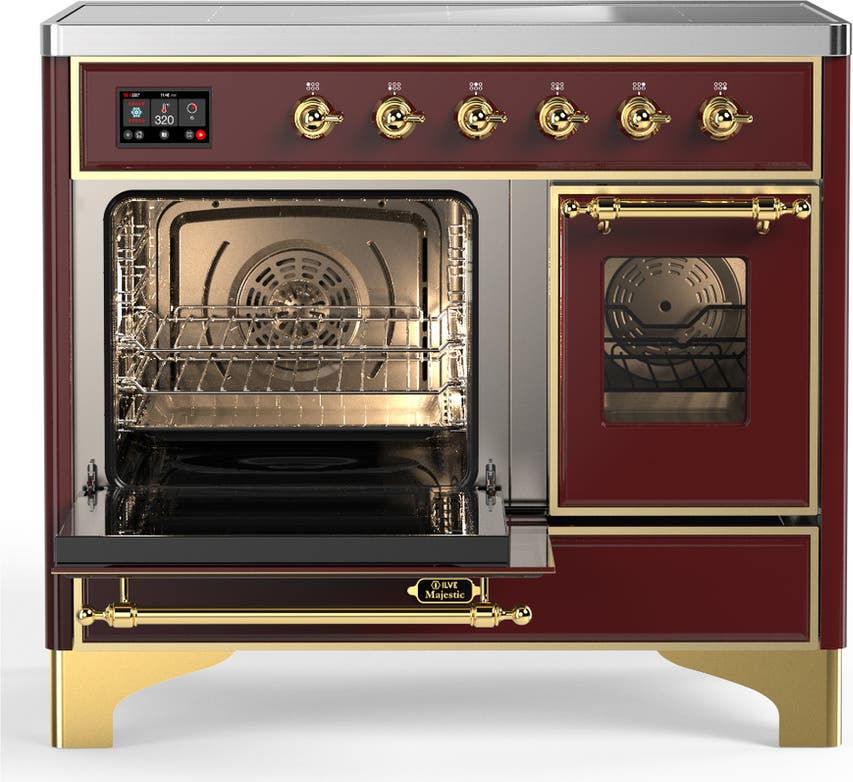 Ilve UMDIB40NR3BUG Burgundy With Brass Trim