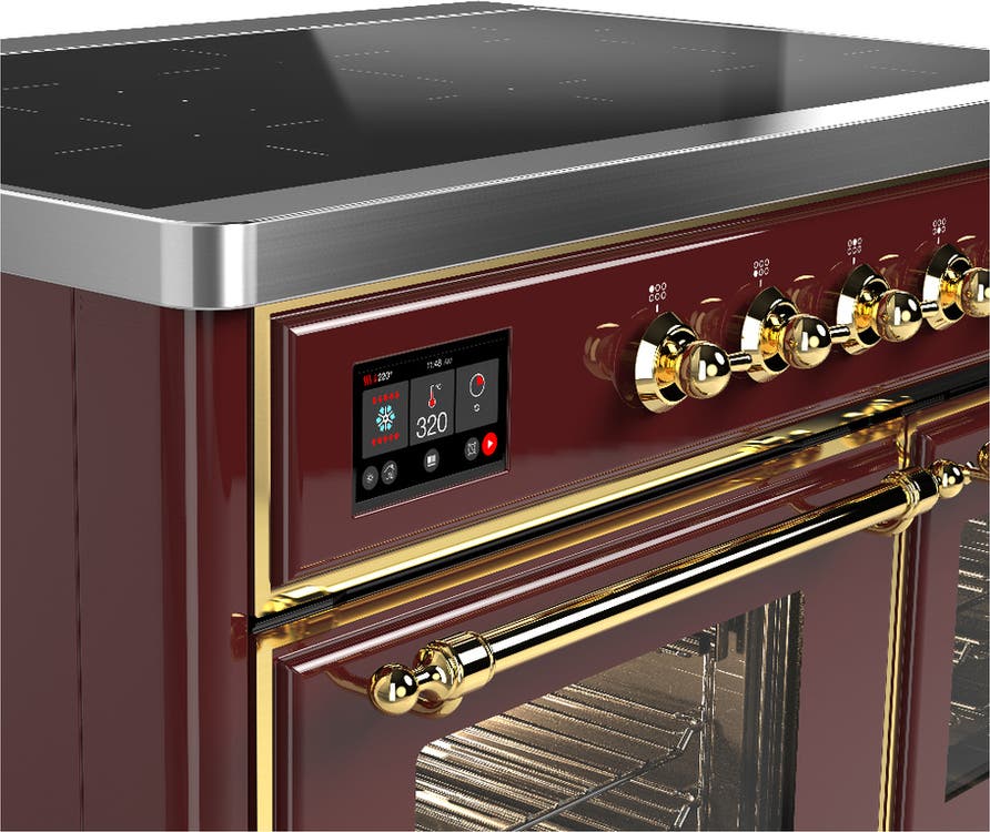 Ilve UMDIB40NR3BUG Burgundy With Brass Trim