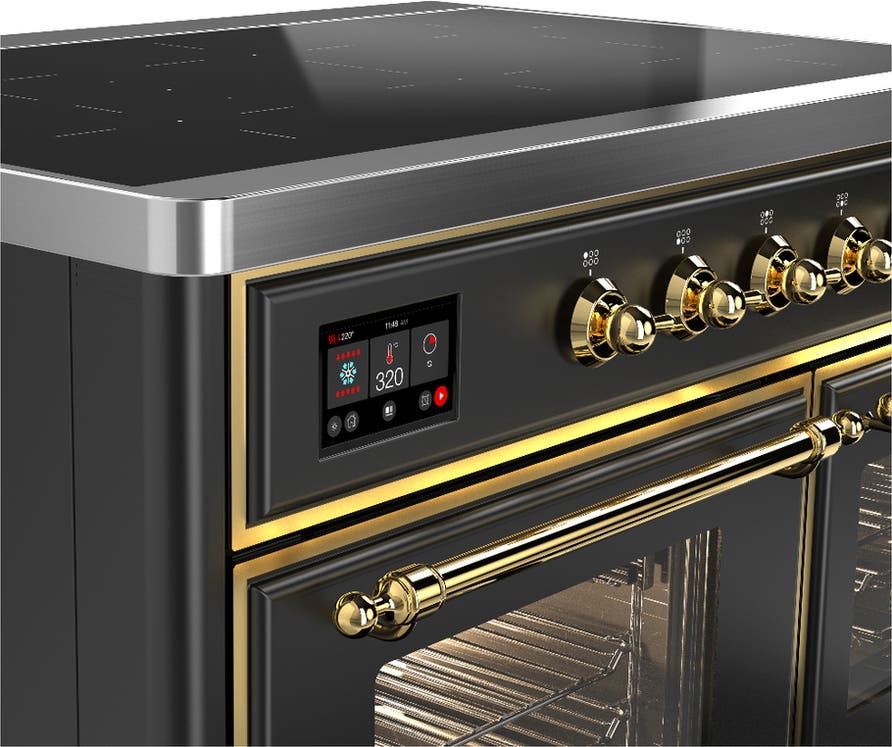 Ilve UMDIB40NR3MGG Matte Graphite With Brass Trim