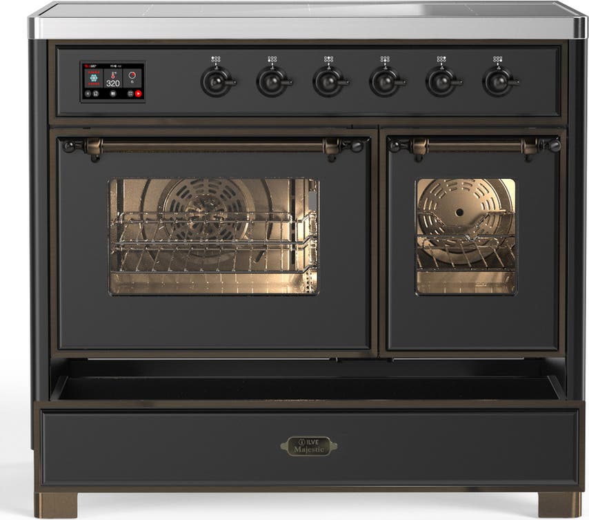 Ilve UMDIB40NR3MGB Matte Graphite With Burnished Trim