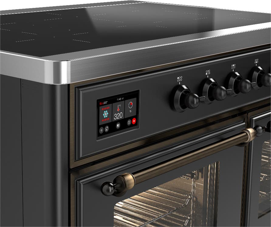 Ilve UMDIB40NR3MGB Matte Graphite With Burnished Trim