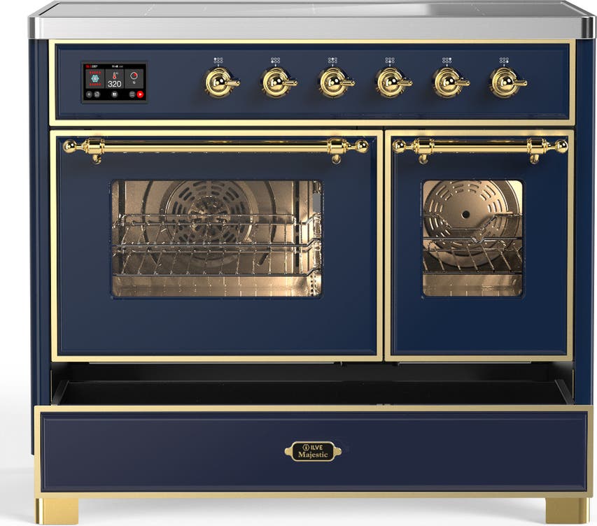 Ilve UMDIB40NR3MBG Midnight Blue With Brass Trim