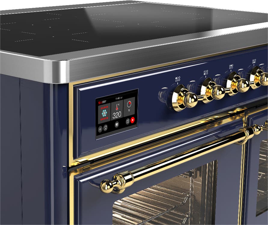 Ilve UMDIB40NR3MBG Midnight Blue With Brass Trim