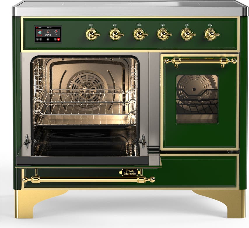 Ilve UMDIB40NR3EGG Emerald Green With Brass Trim