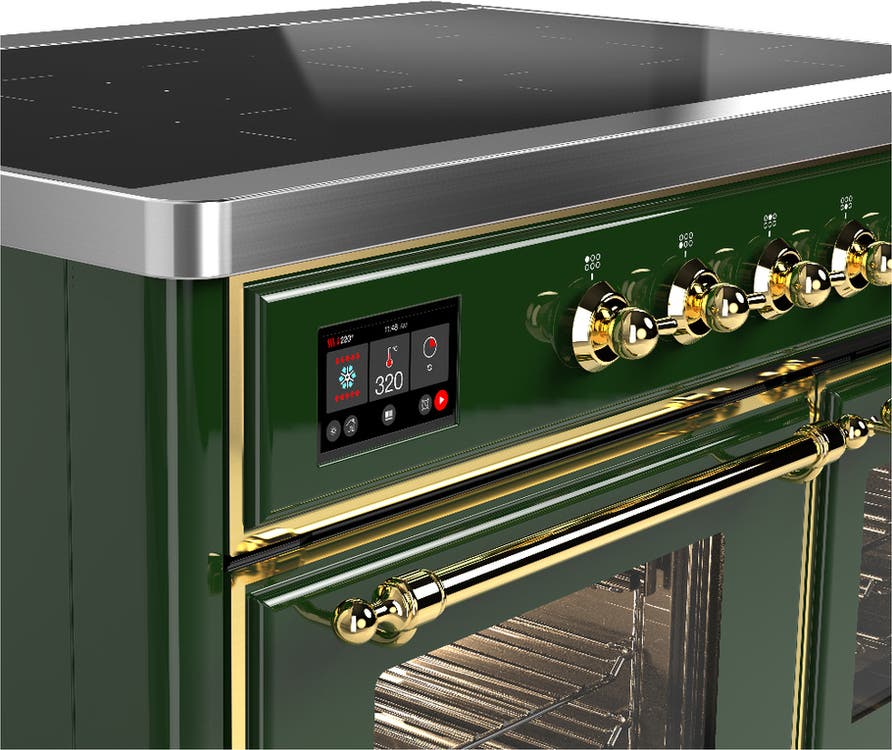 Ilve UMDIB40NR3EGG Emerald Green With Brass Trim