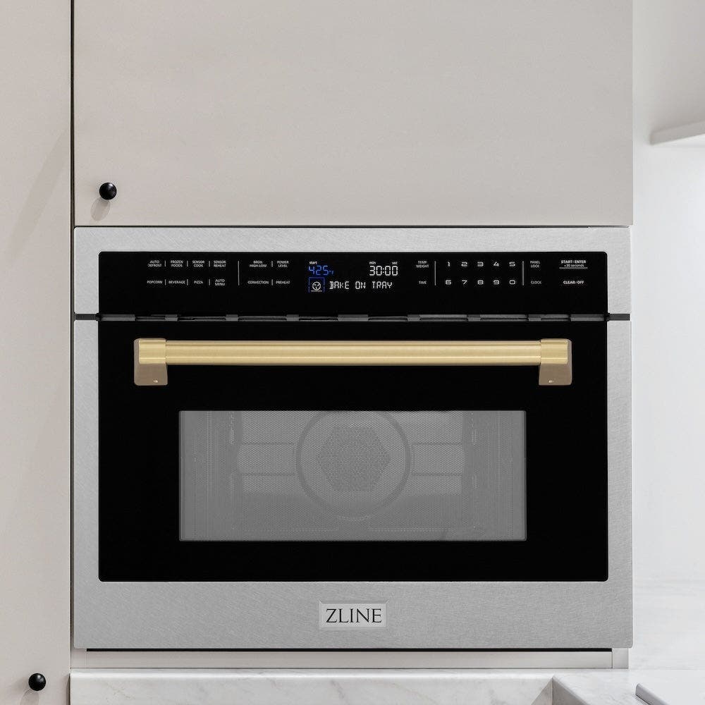 Zline MWOZ24SSCB Durasnow Stainless Steel With Champagne Bronze Acc...
