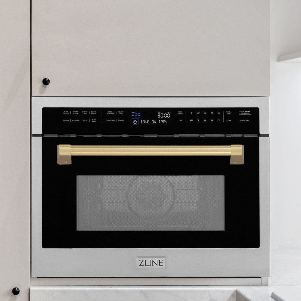 Zline MWOZ24CB Stainless Steel And Champagne Bronze Accents