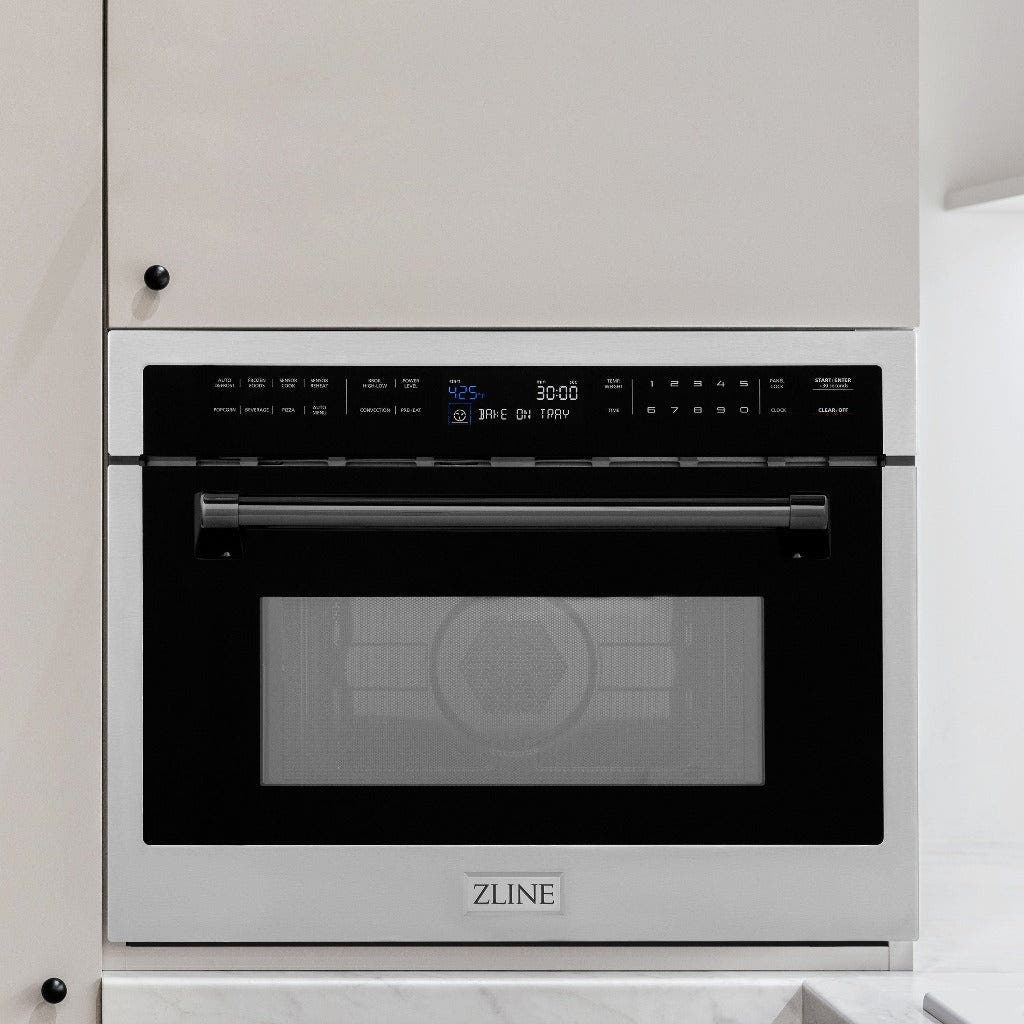 Zline MWOZ24MB Stainless Steel And Matte Black Accents