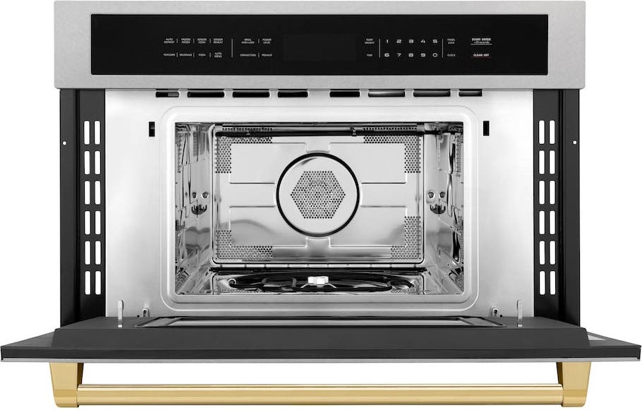 Zline MWOZ30SSG Fingerprint Resistant Stainless Steel And Gold Acc...