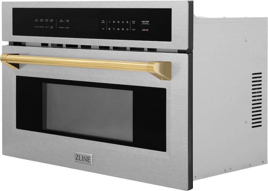 Zline MWOZ30SSG Fingerprint Resistant Stainless Steel And Gold Acc...