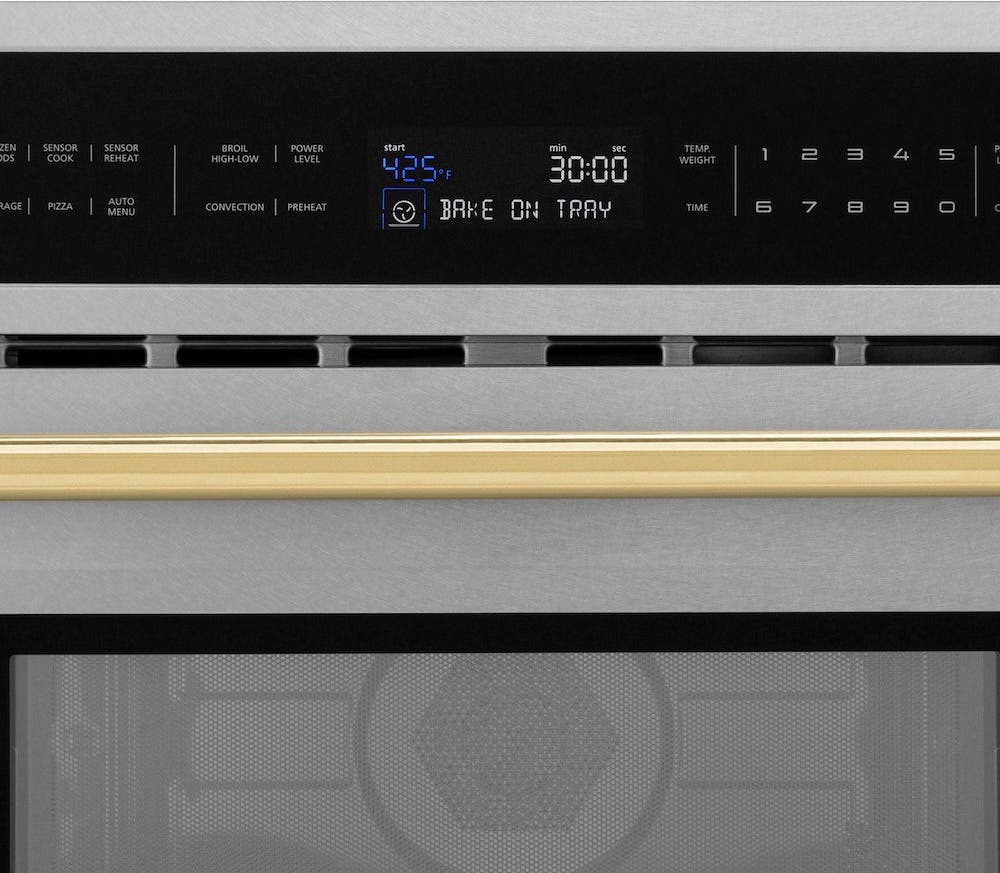 Zline MWOZ30SSG Fingerprint Resistant Stainless Steel And Gold Acc...
