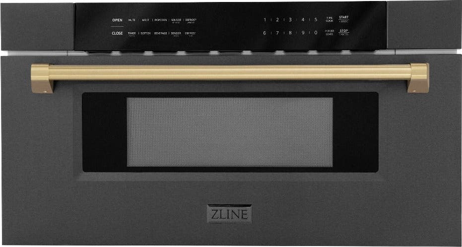Zline MWDZ30BSCB Black Stainless Steel With Champagne Bronze Accent...