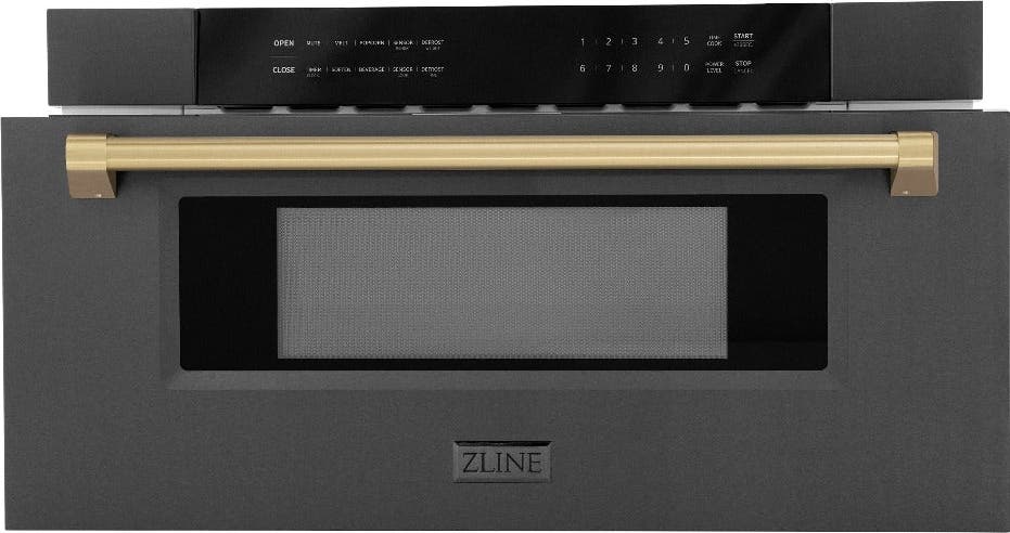 Zline MWDZ30BSCB Black Stainless Steel With Champagne Bronze Accent...