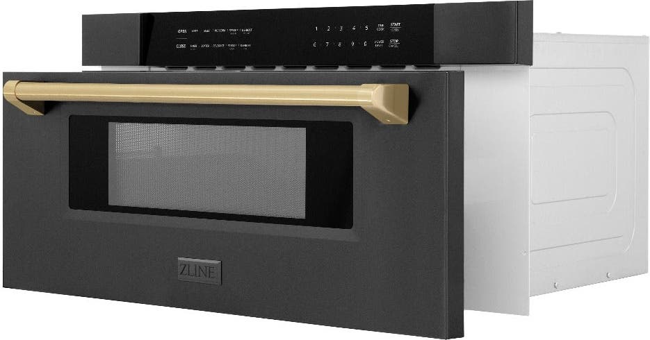 Zline MWDZ30BSCB Black Stainless Steel With Champagne Bronze Accent...