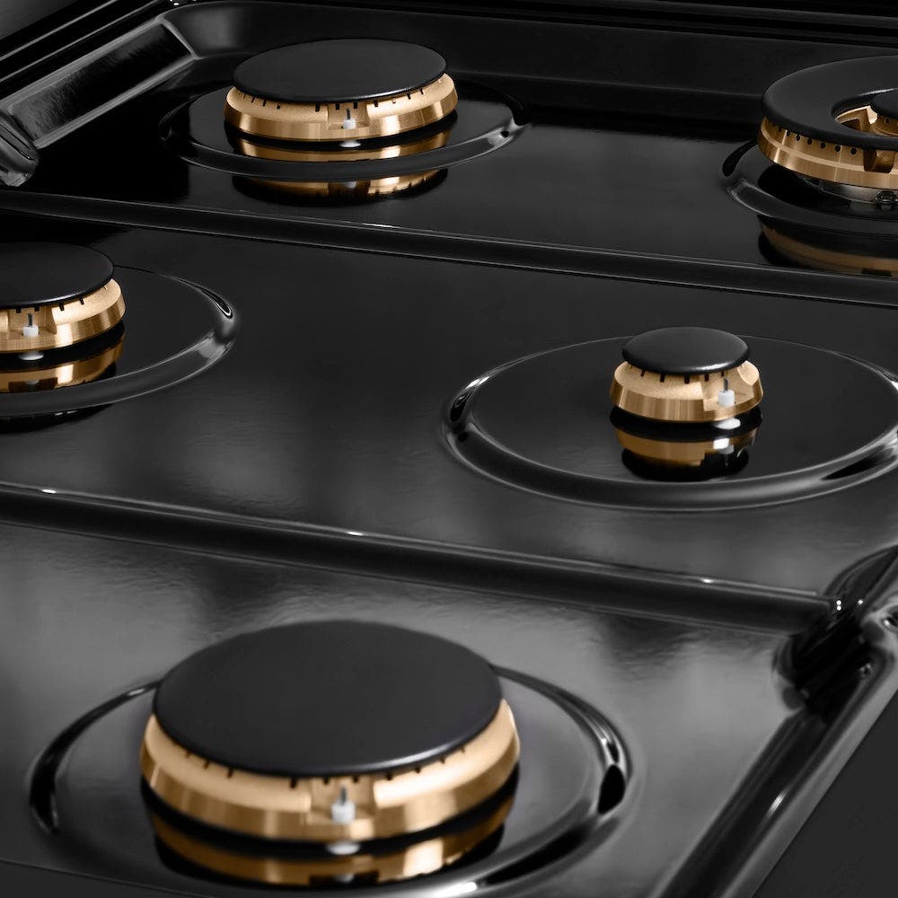 Zline SGRBZ36KG Black Stainless Steel With Polished Gold Helix Han...