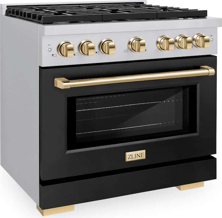 Zline SGRZBLM36G Stainless Steel With Black Matte Door And Polished...
