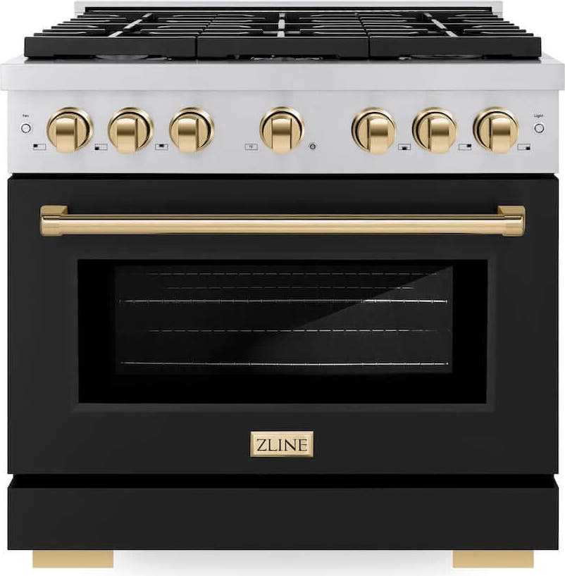 Zline SGRZBLM36G Stainless Steel With Black Matte Door And Polished...