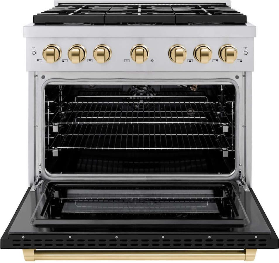 Zline SGRZBLM36G Stainless Steel With Black Matte Door And Polished...