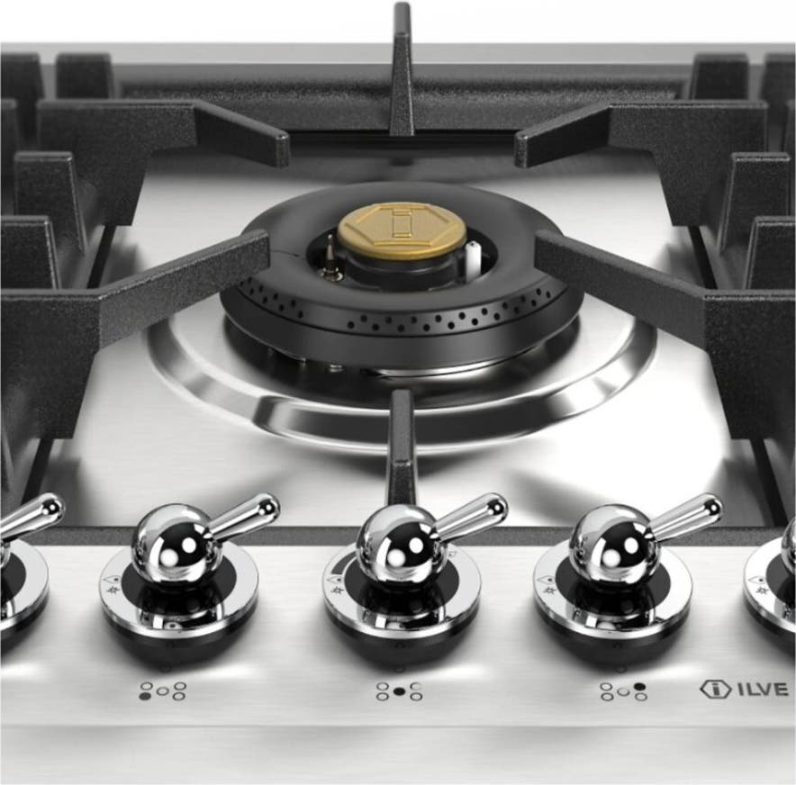 Ilve UHCPT95NSSC Stainless Steel With Chrome Trim, Natural Gas