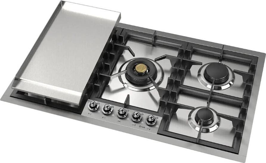 Ilve UHCPT95FNSSC Stainless Steel With Chrome Trim, Natural Gas