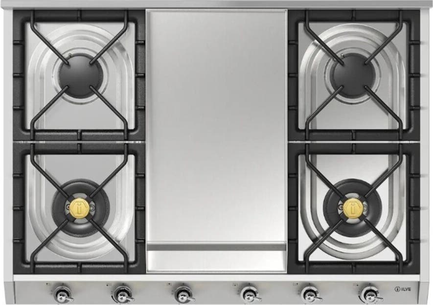 Ilve UHCP965FNSSCLP Stainless Steel With Chrome Trim, Liquid Propane