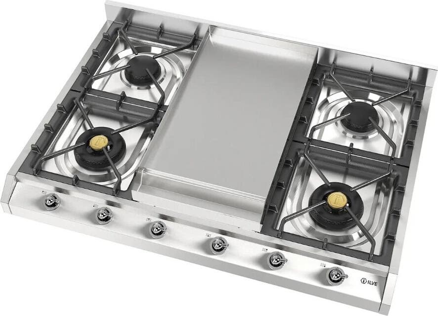 Ilve UHCP965FNSSC Stainless Steel With Copper Trim, Natural Gas