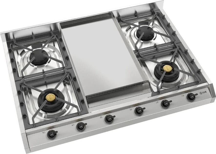Ilve UHCP965FNSSBLP Stainless Steel With Burnished Trim, Liquid Propan...