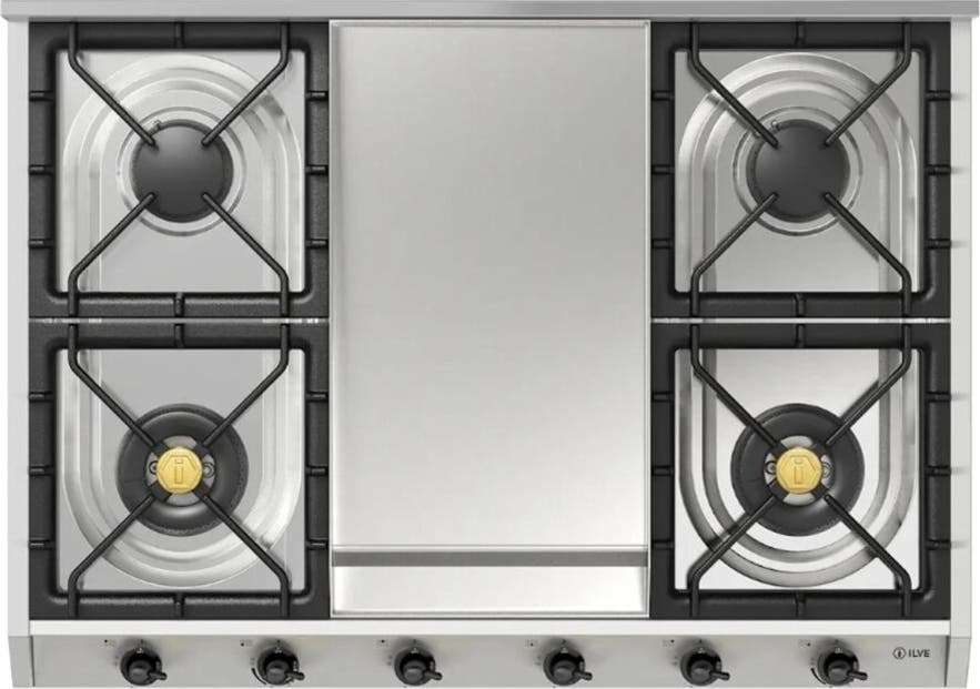 Ilve UHCP965FNSSB Stainless Steel With Burnished Trim, Natural Gas