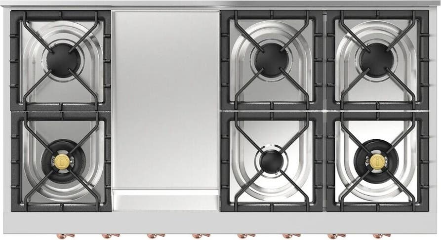 Ilve UHCP48FNSSPLP Stainless Steel With Copper Trim, Liquid Propane