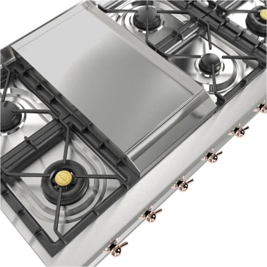 Ilve UHCP48FNSSP Stainless Steel With Copper Trim, Natural Gas