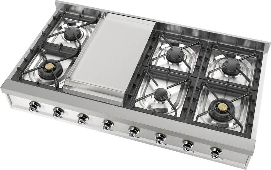 Ilve UHCP48FNSSC Stainless Steel With Chrome Trim, Natural Gas
