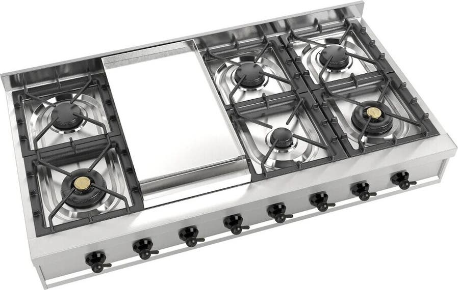 Ilve UHCP48FNSSBLP Stainless Steel With Burnished Trim, Liquid Propan...