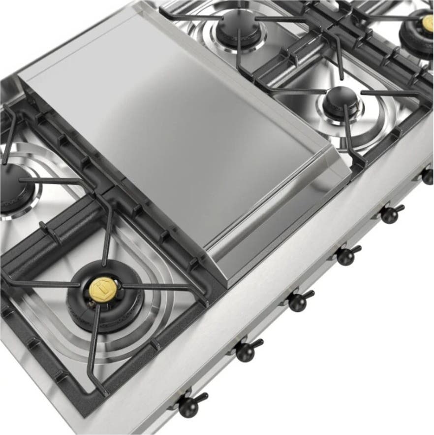 Ilve UHCP48FNSSB Stainless Steel With Burnished Trim, Natural Gas