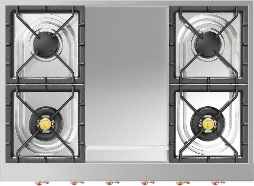 Ilve UHCP36FNSSPLP Stainless Steel With Copper Trim, Liquid Propane