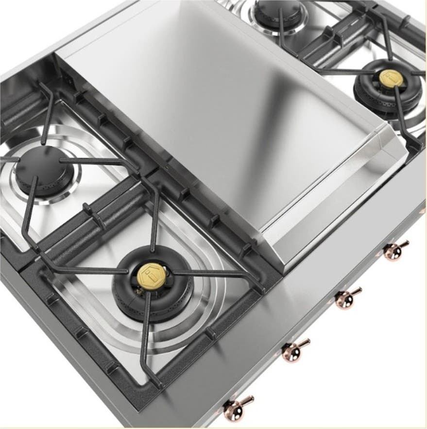 Ilve UHCP36FNSSP Stainless Steel With Copper Trim, Natural Gas