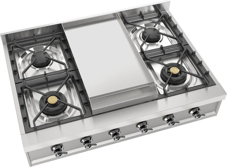Ilve UHCP36FNSSC Stainless Steel With Chrome Trim, Natural Gas