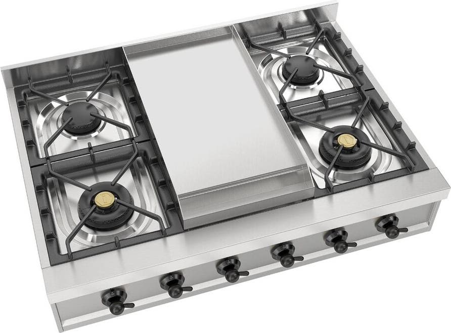 Ilve UHCP36FNSSB Stainless Steel With Burnished Trim, Natural Gas