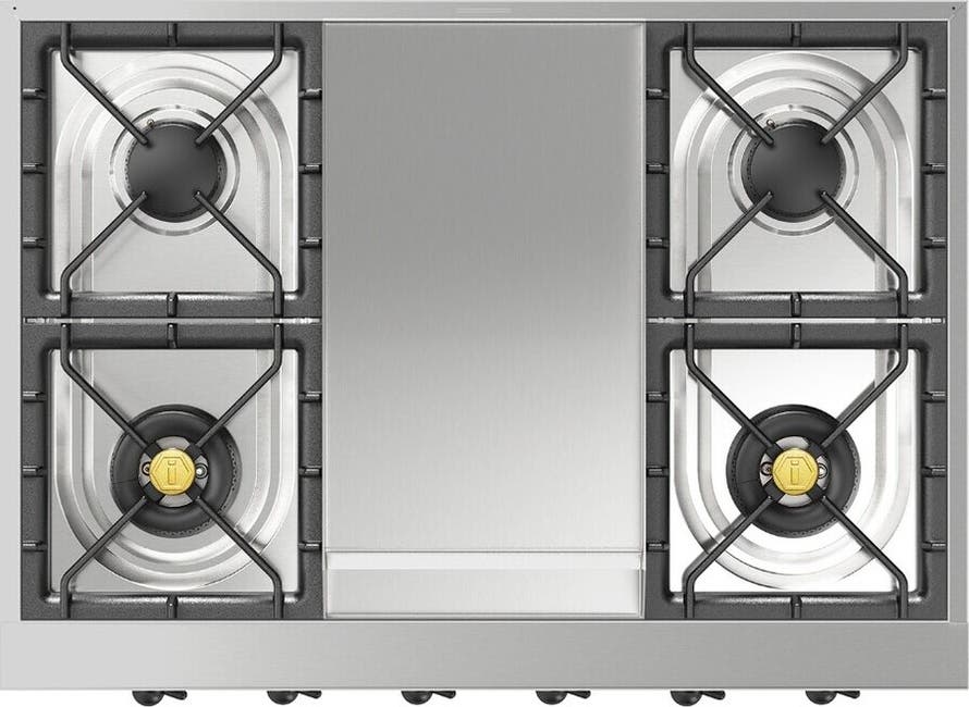 Ilve UHCP36FNSSB Stainless Steel With Burnished Trim, Natural Gas