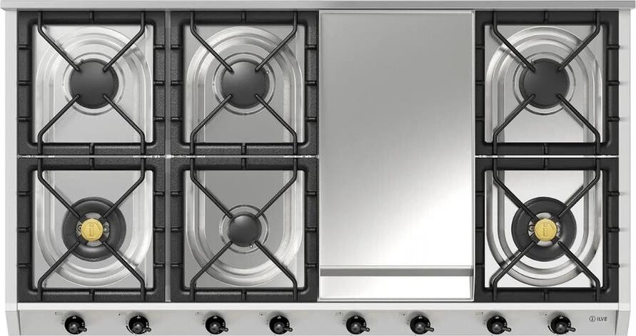 Ilve UHCP1265FNSSB Stainless Steel With Burnished Trim, Natural Gas