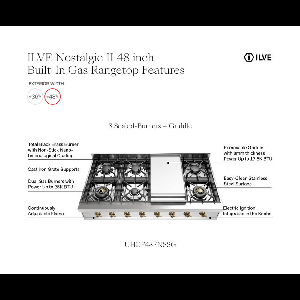 Ilve UHCP48FNSSG Natural Gas