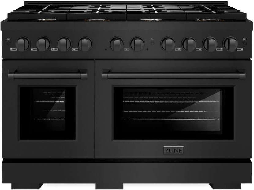 Zline SGRBBR48 Black Stainless Steel With Brass Burners
