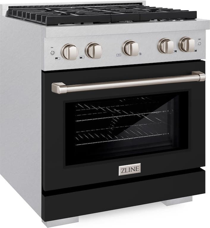 Zline SGRSBLM30 Durasnow Stainless Steel With Black Matte Door