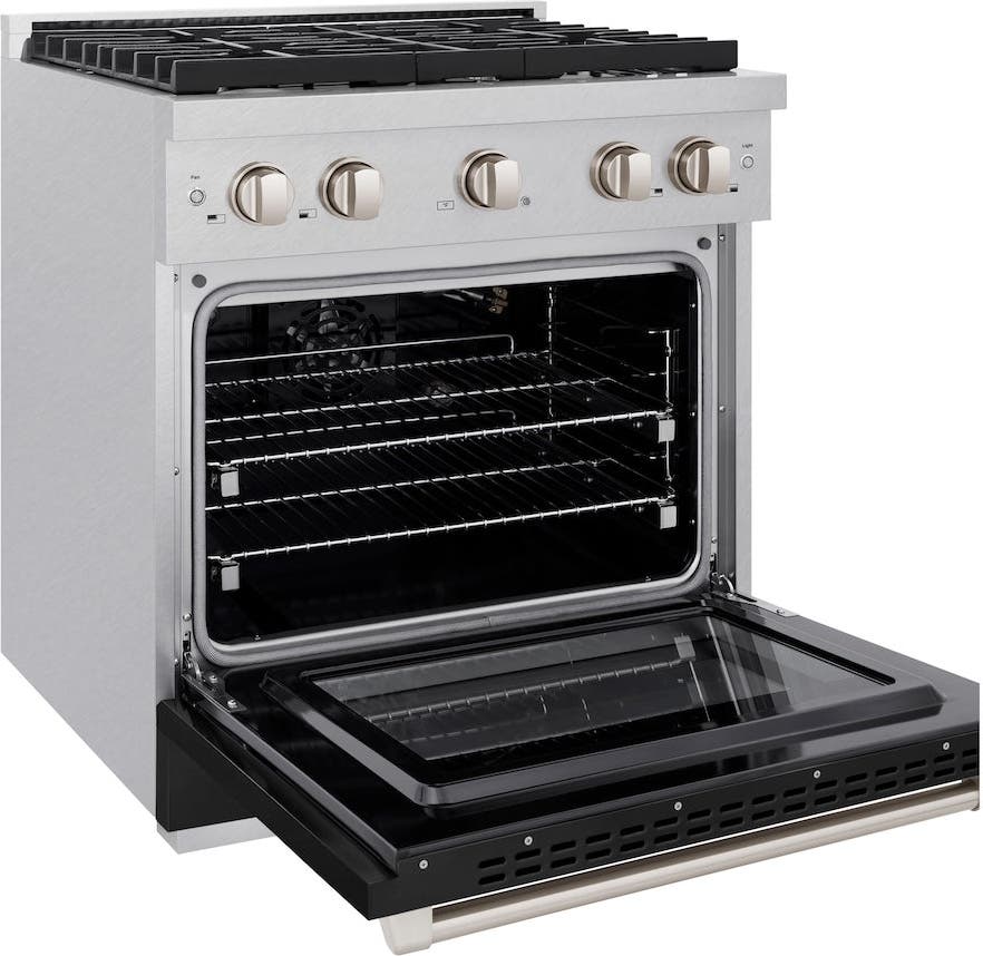 Zline SGRSBLM30 Durasnow Stainless Steel With Black Matte Door
