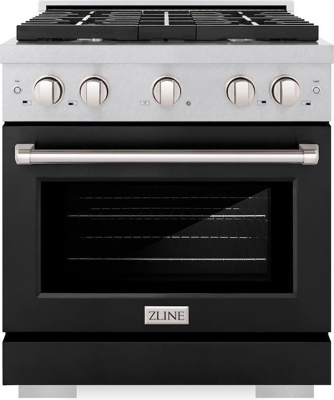 Zline SGRSBLM30 Durasnow Stainless Steel With Black Matte Door