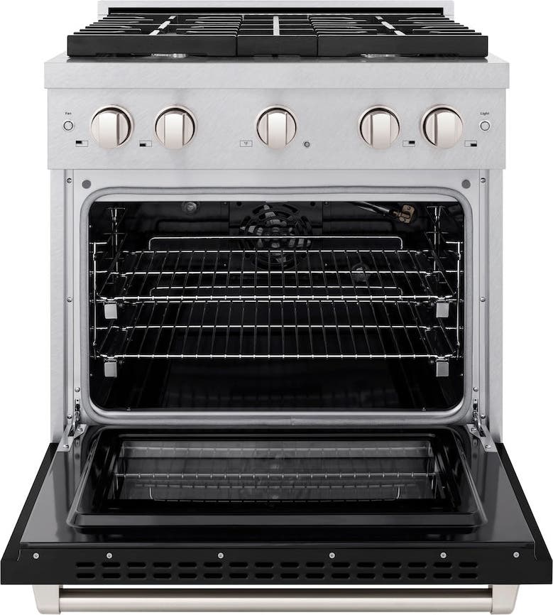 Zline SGRSBLM30 Durasnow Stainless Steel With Black Matte Door