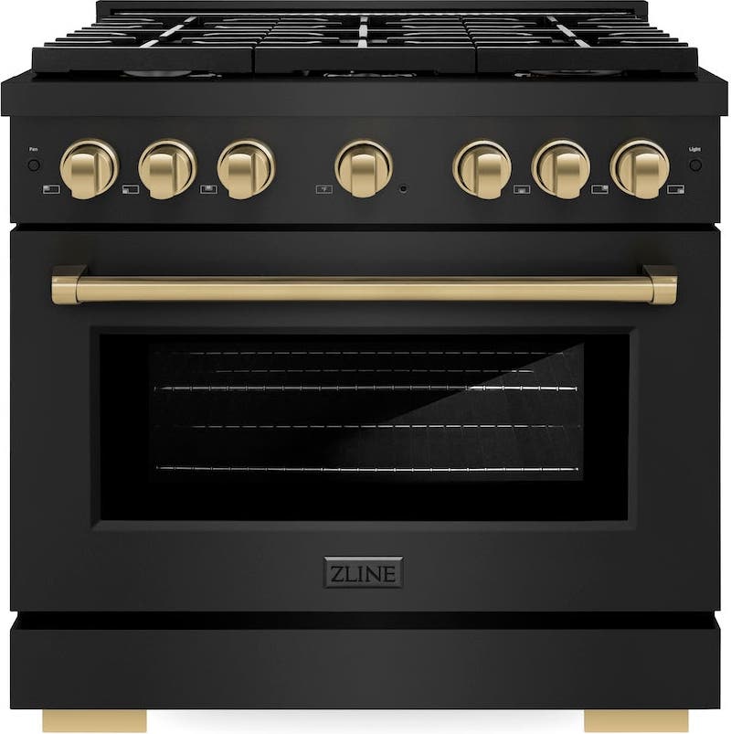 Zline SGRBZ36CB Black Stainless Steel And Champagne Bronze Accents